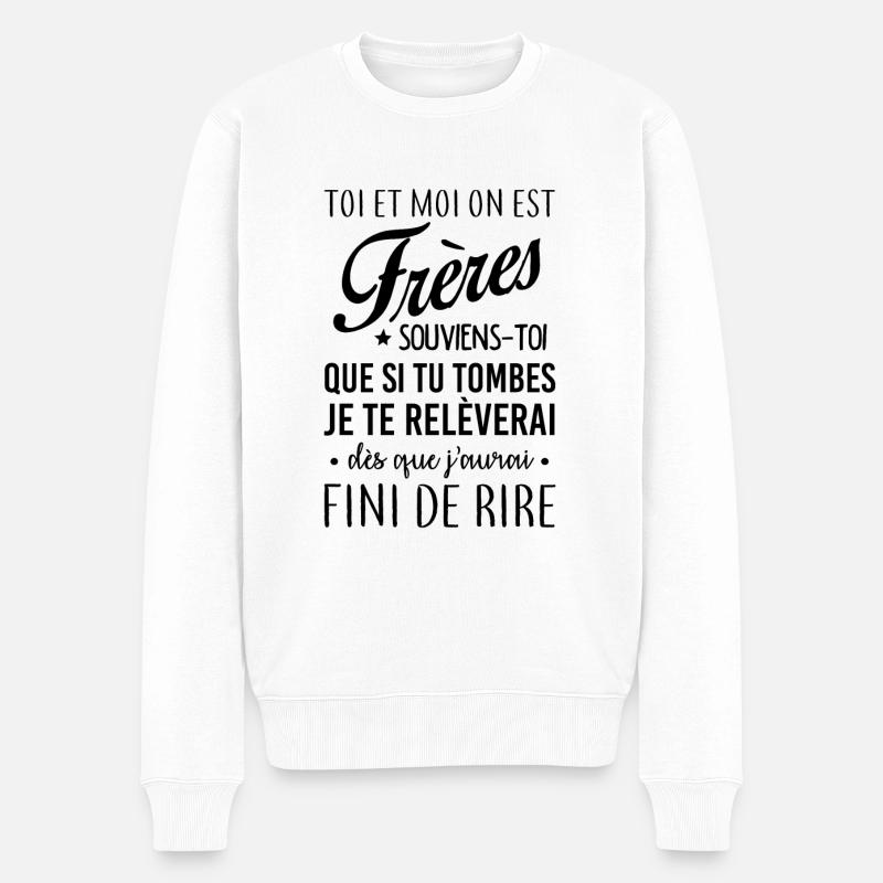 On est frères - Pull Premium bio Homme - blanc