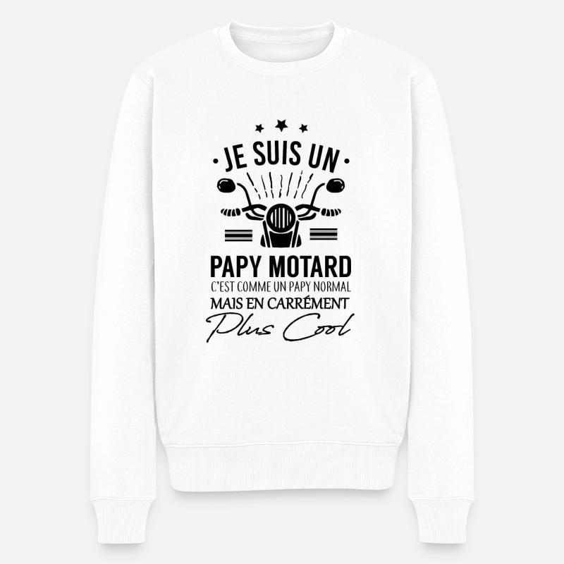Papy motard - Pull Premium bio Homme - blanc