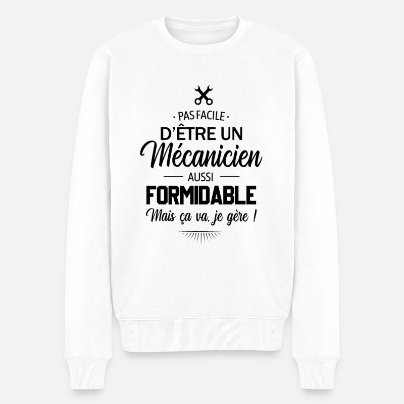 Mécanicien formidable - Pull Premium bio Homme - blanc