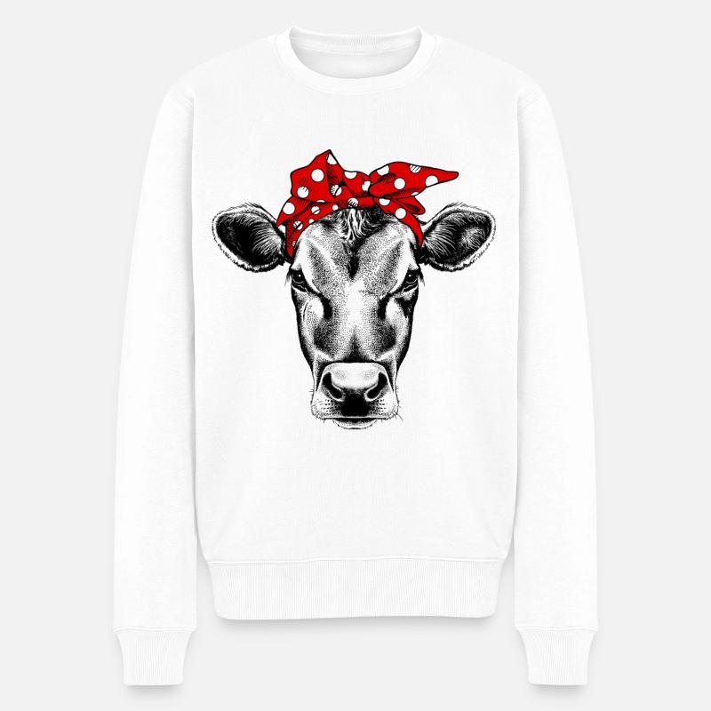 Färse - Männer Premium Bio Pullover - Weiß