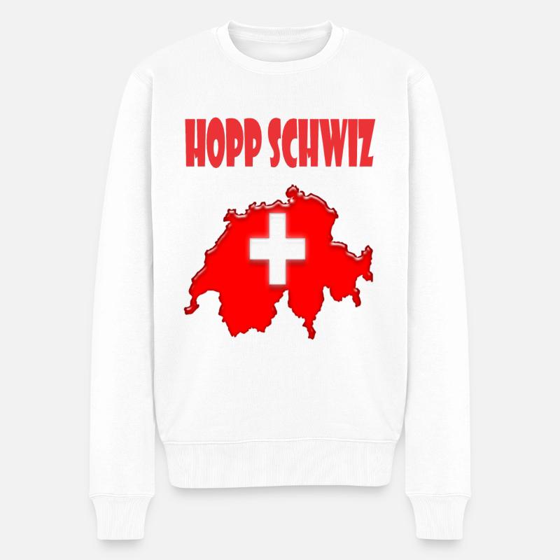 Schweiz Design - Männer Premium Bio Pullover - Weiß