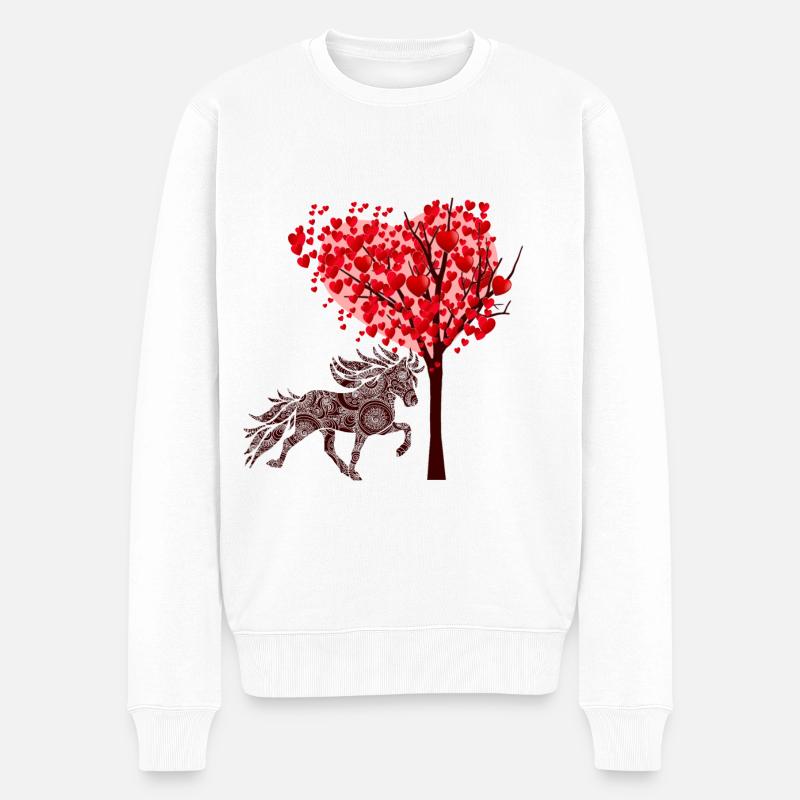 Tölter 3 Herzbaum - Männer Premium Bio Pullover - Weiß