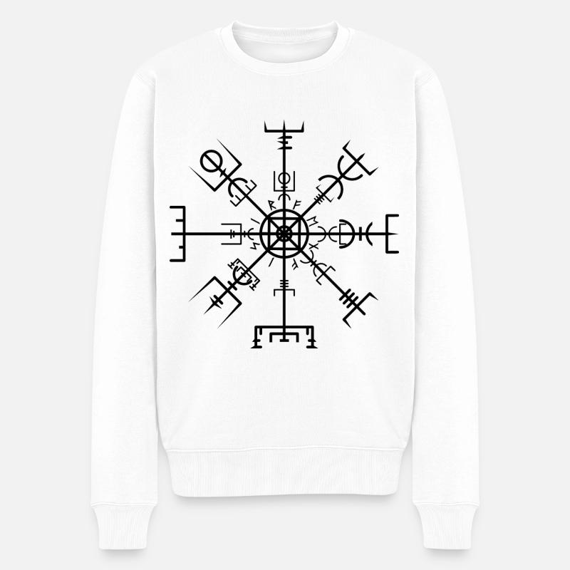 Vegvísir - Männer Premium Bio Pullover - Weiß