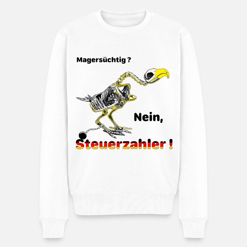 Pleitegeier, Steuerzahler - Männer Premium Bio Pullover - Weiß