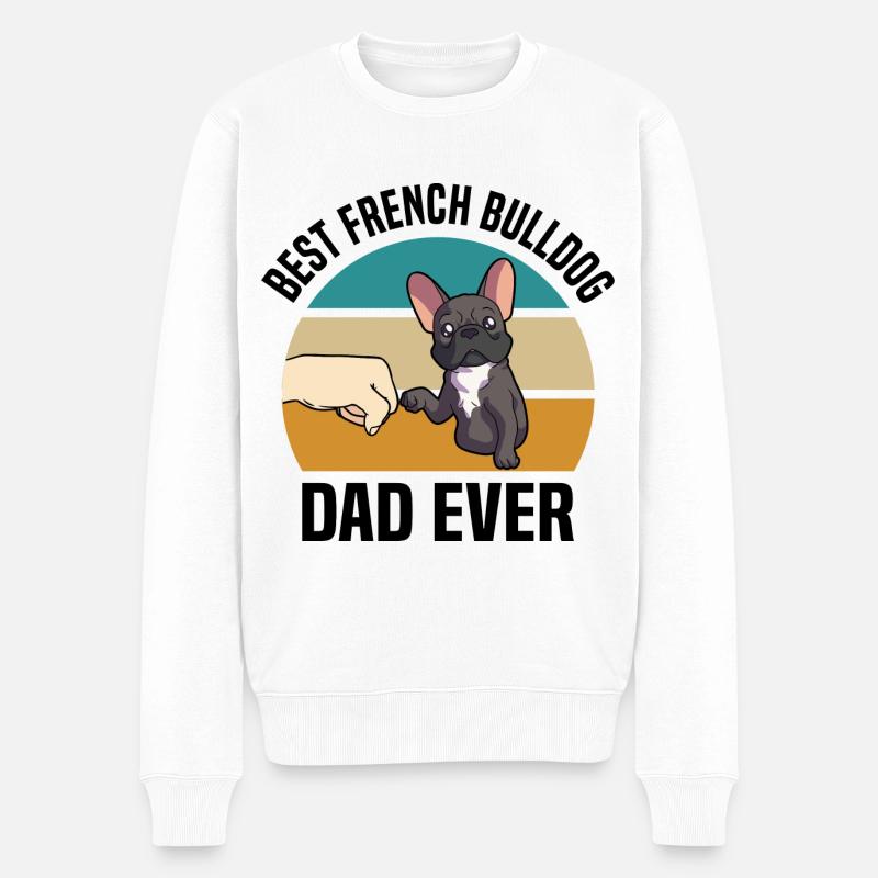 Français Bouledogue - Pull Premium bio Homme - blanc