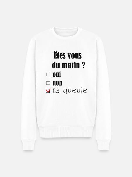 ÊTES VOUS DU MATIN? - Pull Premium bio Homme - blanc