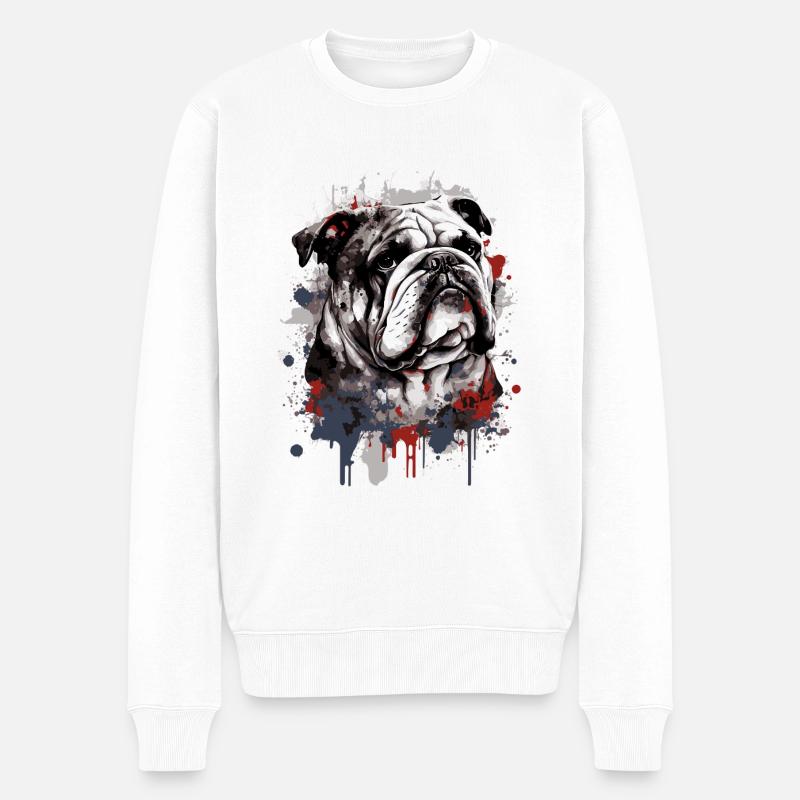 Bouledogue anglais - Pull Premium bio Homme - blanc