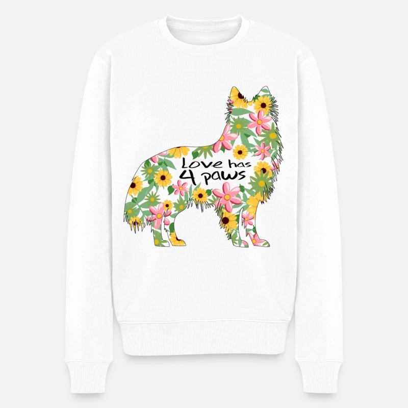 Sheltie Hund Shetland Sheepdog liebe hat 4 pfoten - Männer Premium Bio Pullover - Weiß