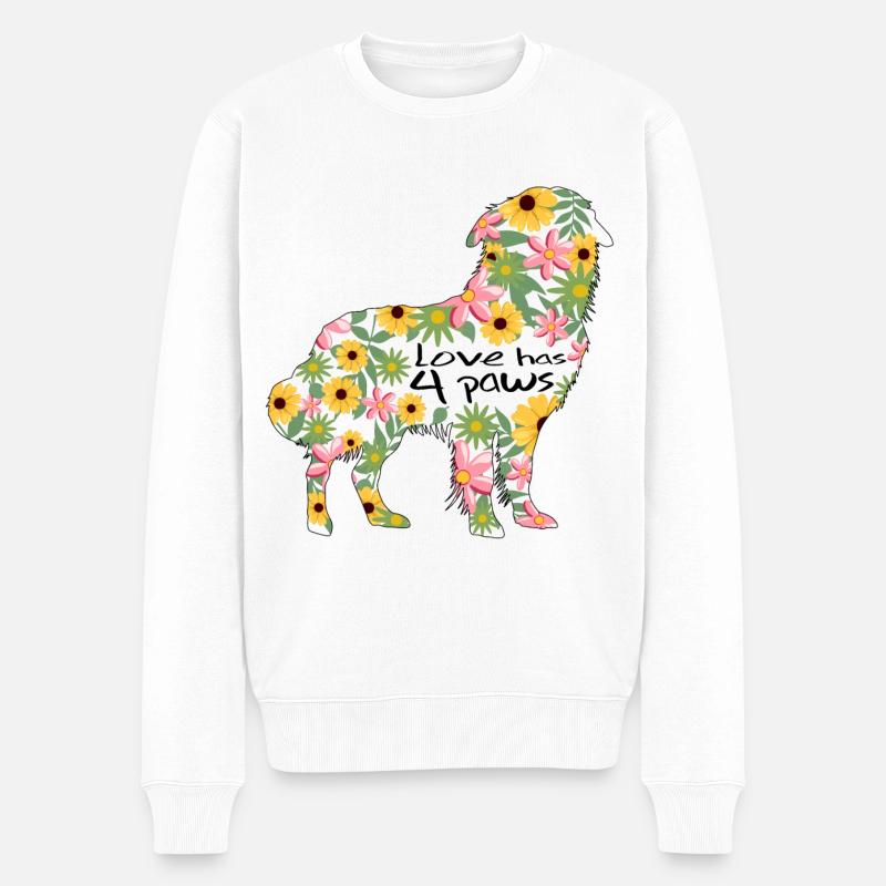 Australian sheperd aussie Hund Hundesprüche Pfote - Männer Premium Bio Pullover - Weiß