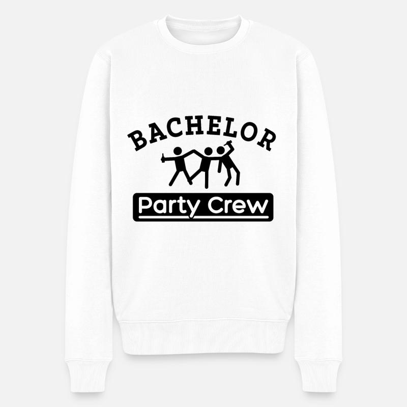 Junggesellenabschied Bachelor Party Crew - Männer Premium Bio Pullover - Weiß