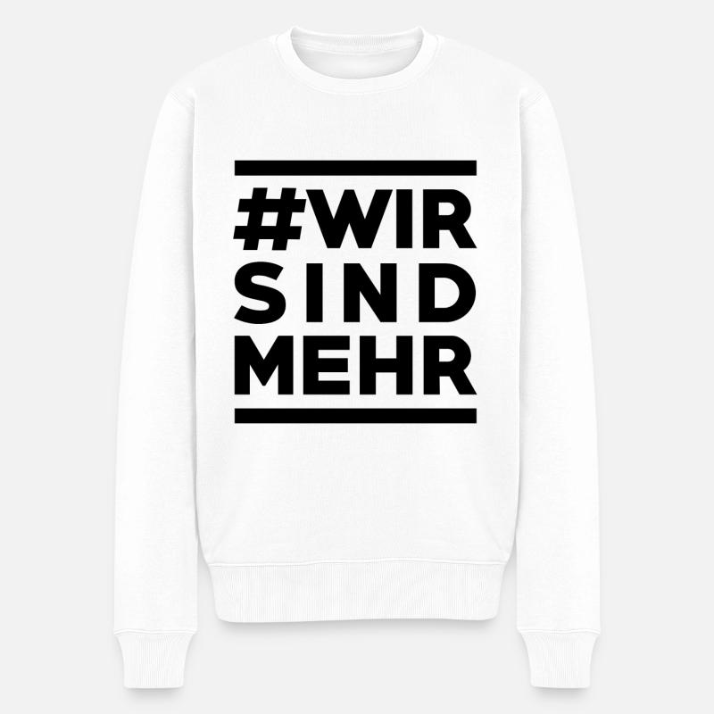 #Wir Sind mehr #Chemnitz - Männer Premium Bio Pullover - Weiß