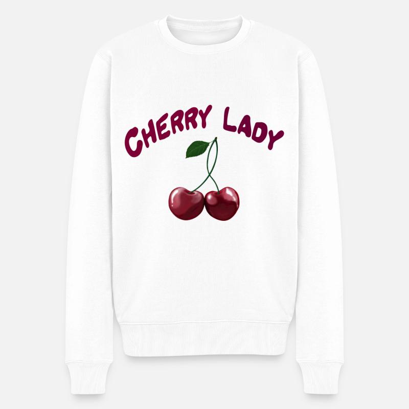 Kirschen - Cherry Lady - Männer Premium Bio Pullover - Weiß