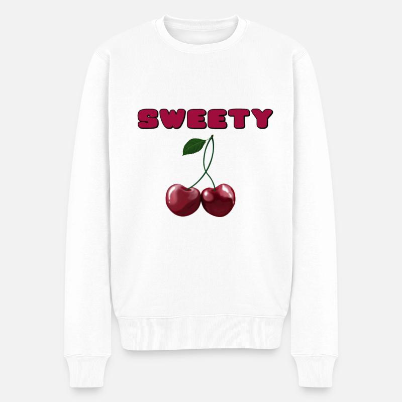 Kirschen - Cherries sweety - Männer Premium Bio Pullover - Weiß