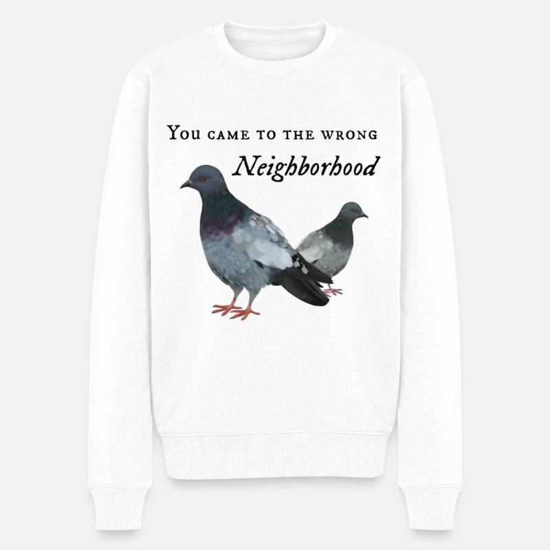 Taube in falscher Nachbarschaft - Männer Premium Bio Pullover - Weiß
