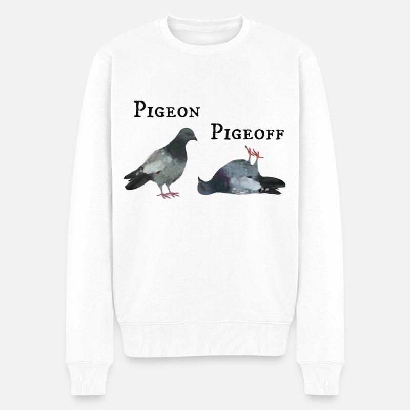 Taube an und aus - Männer Premium Bio Pullover - Weiß