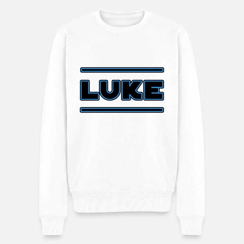 Luke - Männer Premium Bio Pullover - Weiß