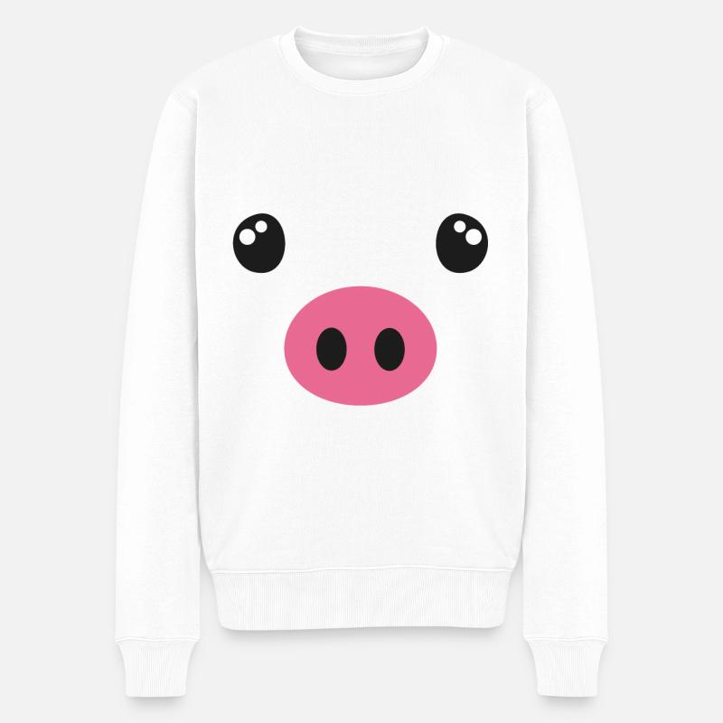 Schwein Kostüm - Männer Premium Bio Pullover - Weiß