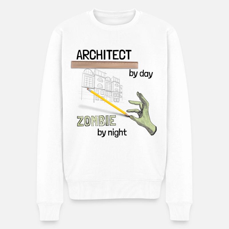 Architecte - Zombie by night - Pull Premium bio Homme - blanc