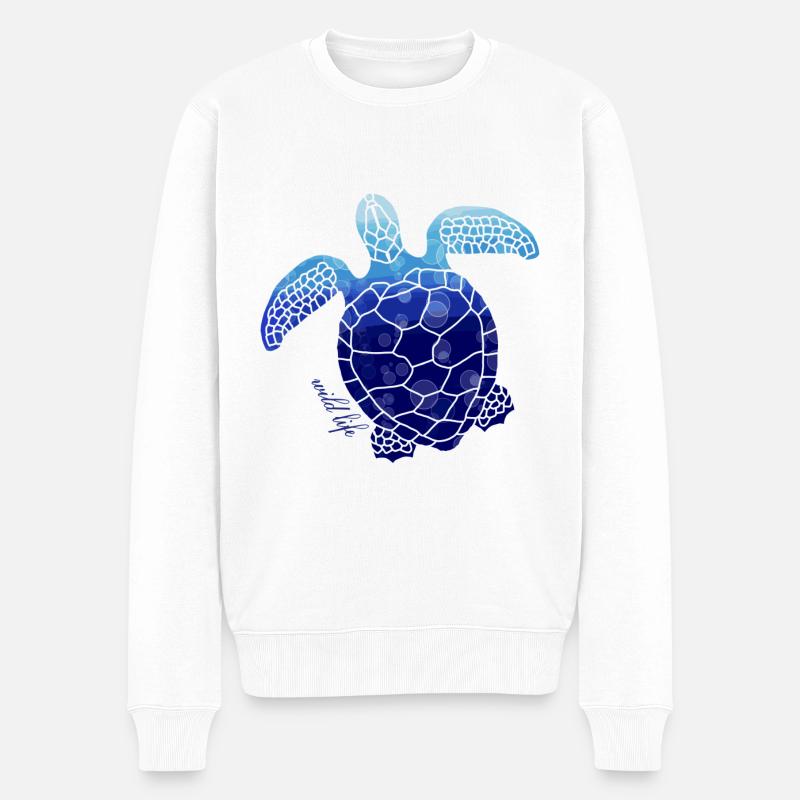 Schildkröte Wildlife - Männer Premium Bio Pullover - Weiß