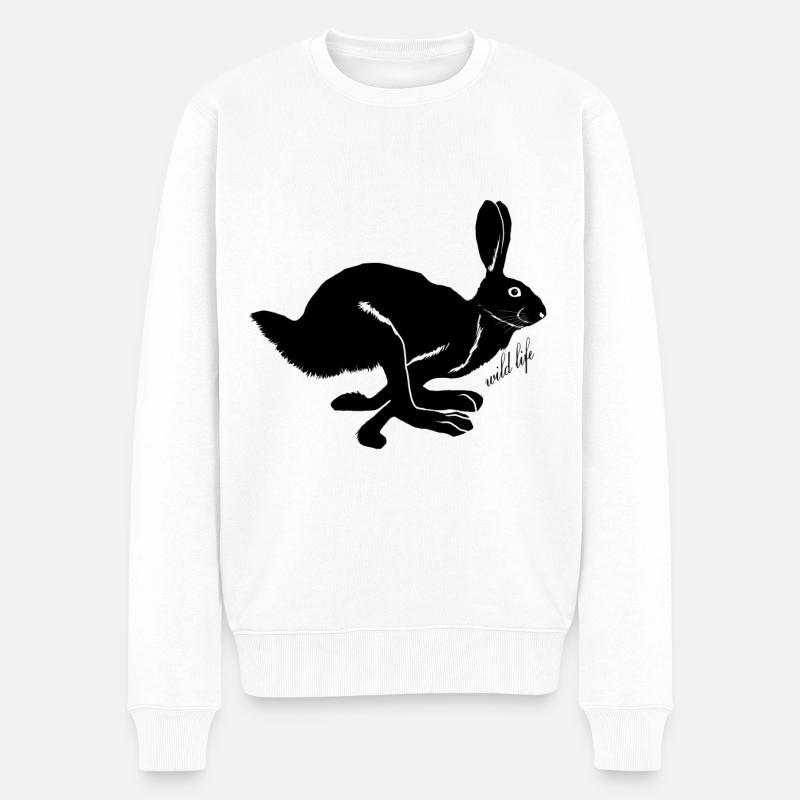 La faune de lapin - Pull Premium bio Homme - blanc