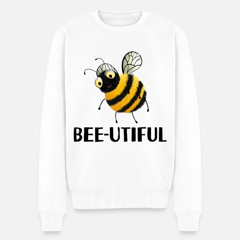 Bienen - beeutiful - Männer Premium Bio Pullover - Weiß