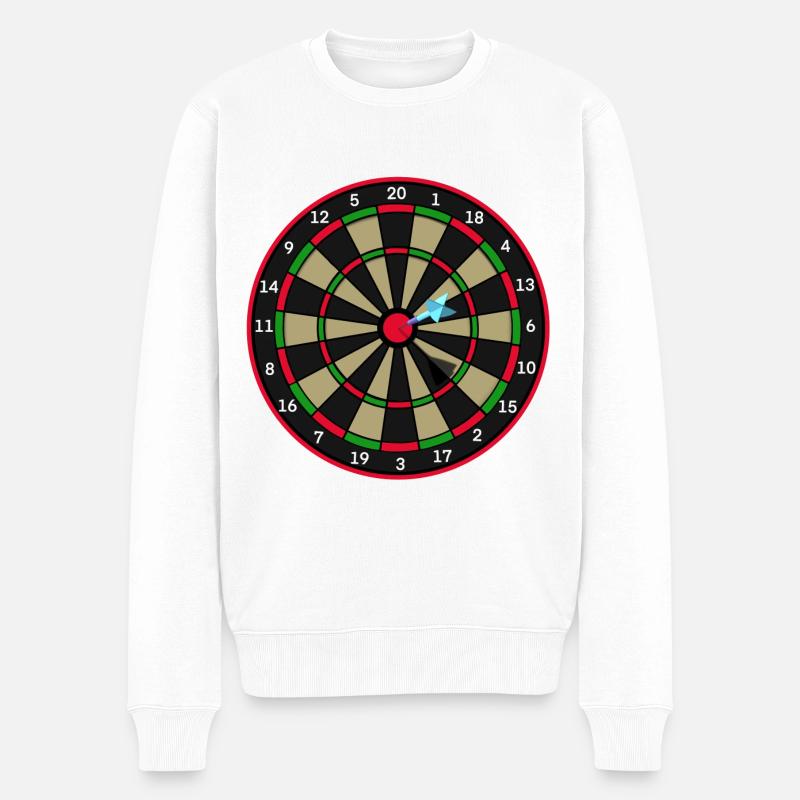 Dart - Pfeil - Männer Premium Bio Pullover - Weiß