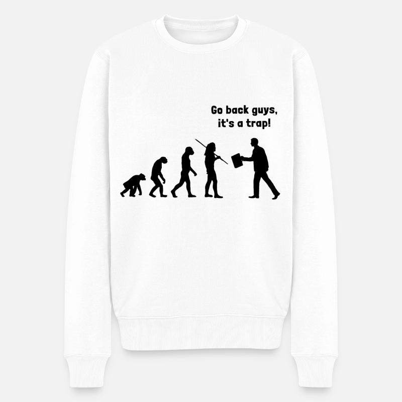 Evolution - go back, it's a - Men's Premium Organic Jumper - white
