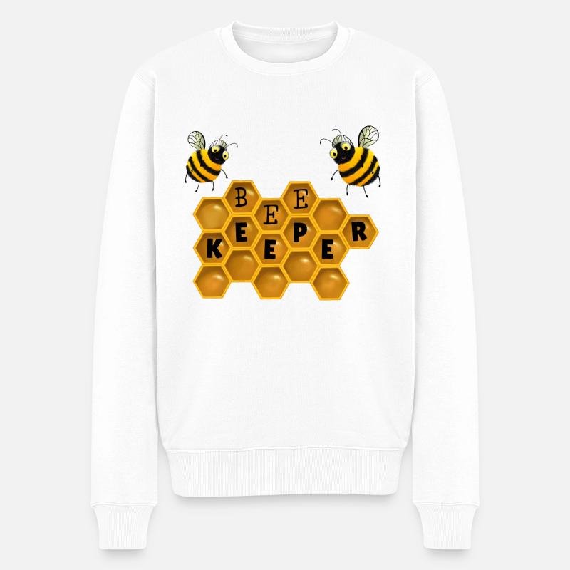 Bienen - Bee Keeper - Männer Premium Bio Pullover - Weiß