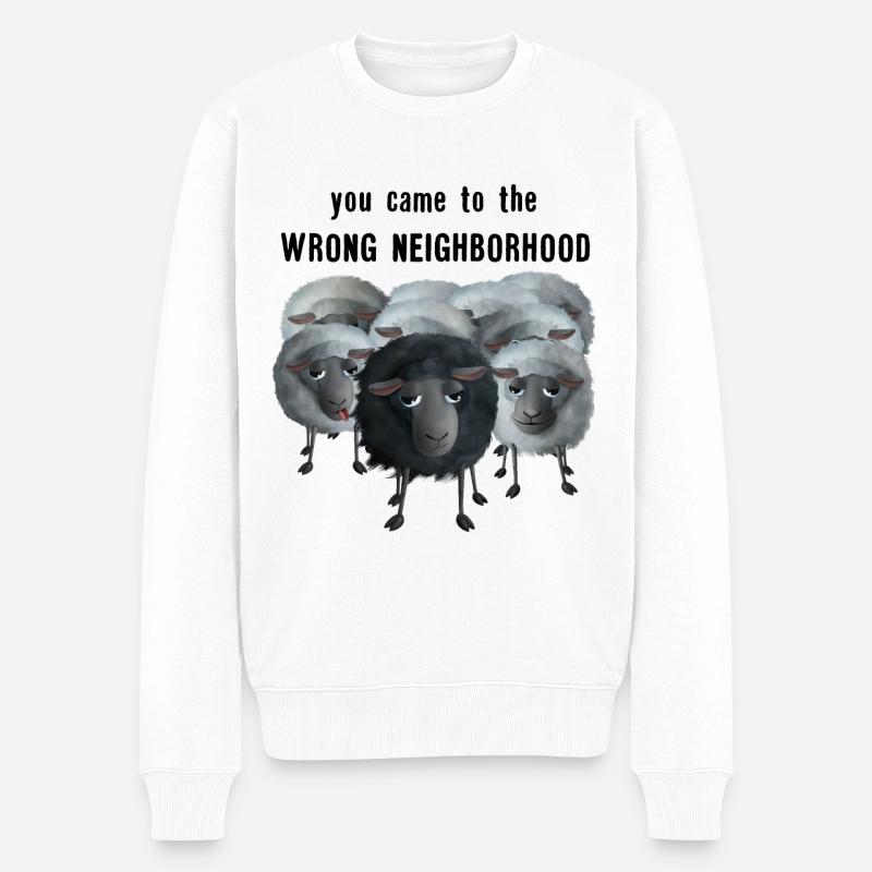 Sweet Sheep - vous êtes venu dans le mauvais quartier - Pull Premium bio Homme - blanc