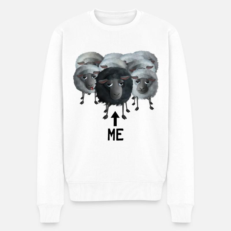 Süßes Schaf - Ich das schwarze Schaf - Männer Premium Bio Pullover - Weiß