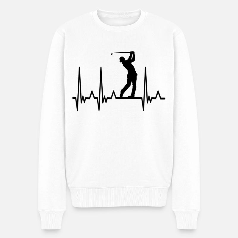 Golf Sport Golfer Golfspieler Geschenk - Männer Premium Bio Pullover - Weiß