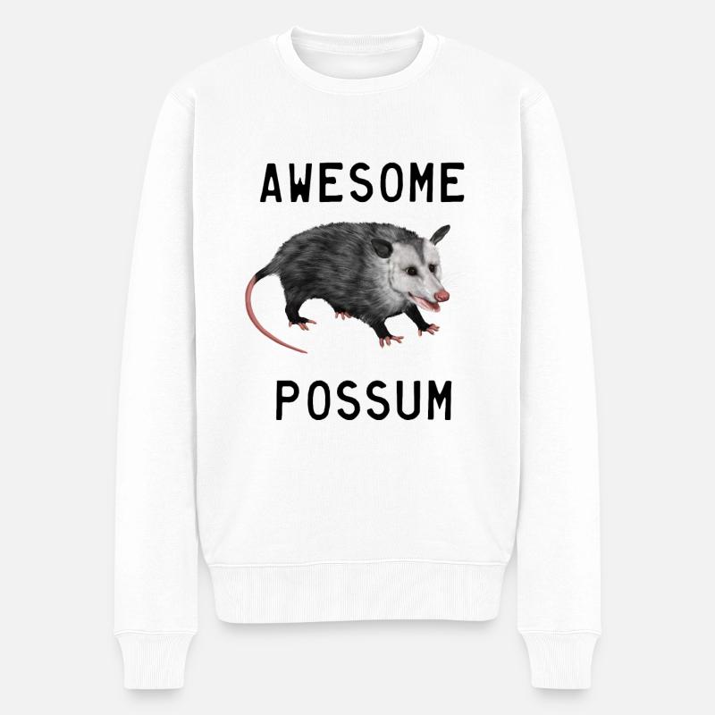 Opossum - Awesome Possum - Männer Premium Bio Pullover - Weiß