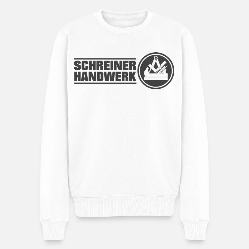 SCHREINER HANDWERK - Männer Premium Bio Pullover - Weiß