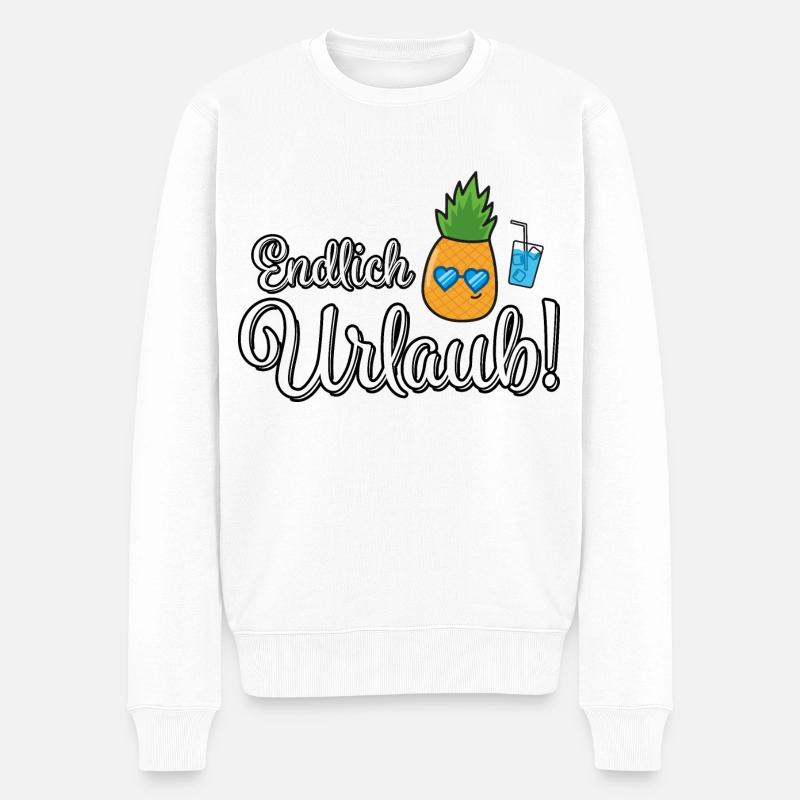 Ananas Sommerzeit Sommer - Männer Premium Bio Pullover - Weiß