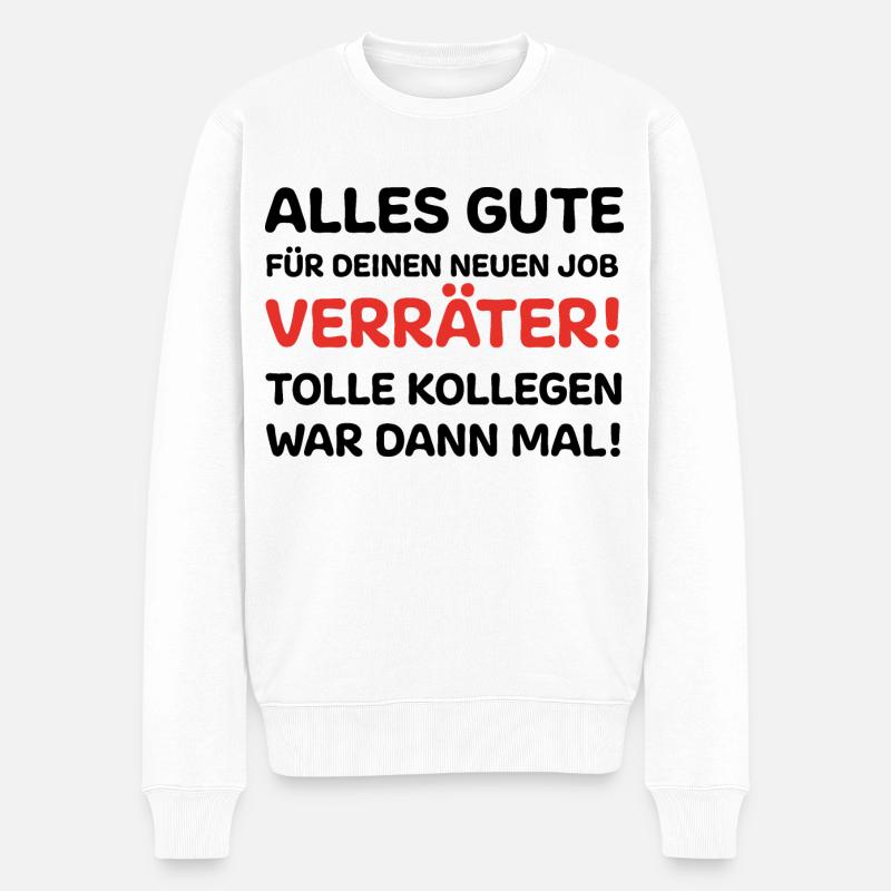 Abschiedsgeschenk Beruf Jobwechsel - Männer Premium Bio Pullover - Weiß