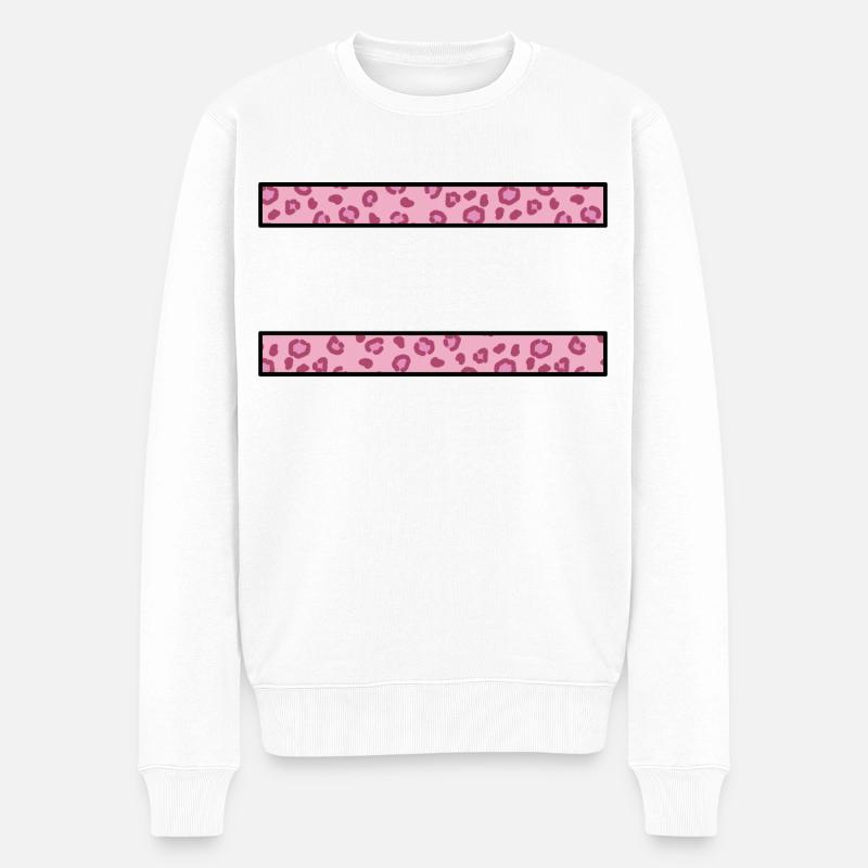 Rahmen Leopard Muster - Männer Premium Bio Pullover - Weiß