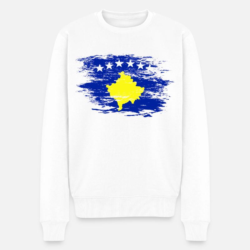 Drapeau du Kosovo utilisé - Pull Premium bio Homme - blanc