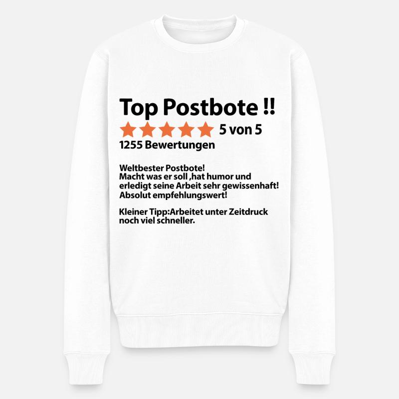 Postbote Postzusteller Danke Dankeschön Sprüche - Männer Premium Bio Pullover - Weiß