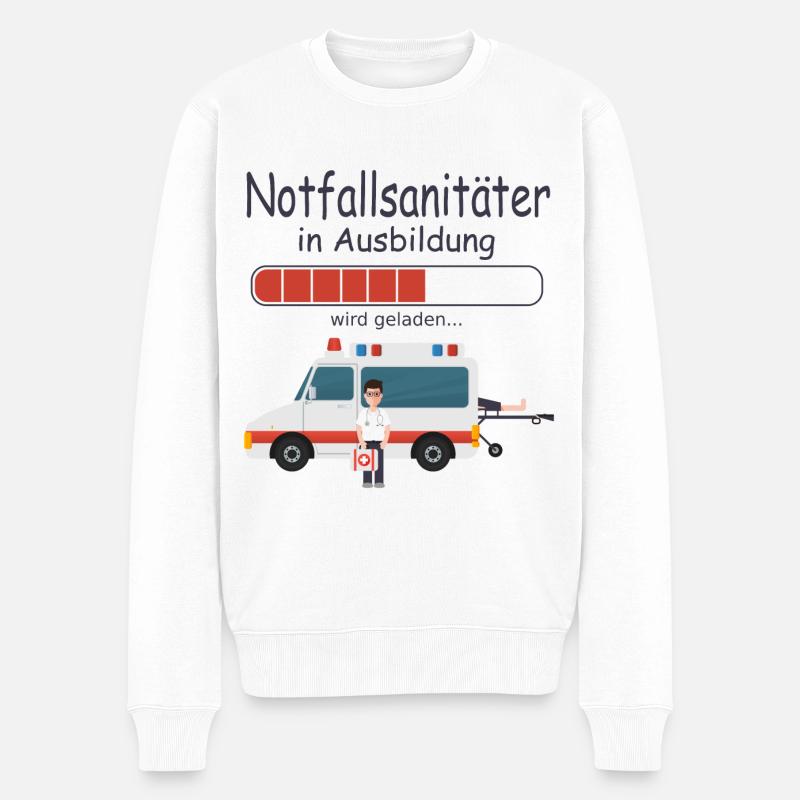 Notfallsanitäter in Ausbildung Rettungsdienst - Männer Premium Bio Pullover - Weiß