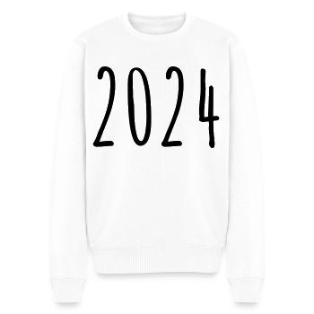 2024 - Année - Réveillon du Nouvel An - Pull Premium bio Homme - blanc - Devant - Thijin (182cm)