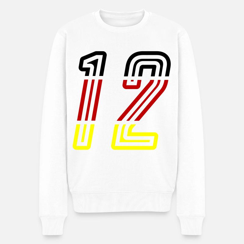12 Symbole numérique Allemagne - Pull Premium bio Homme - blanc