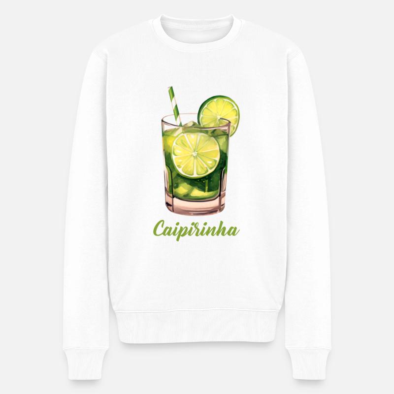 Caipirinha Cocktail Long Drink - Pull Premium bio Homme - blanc
