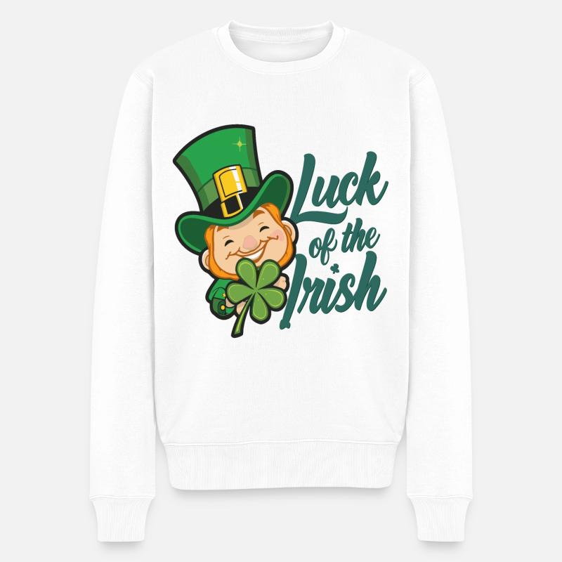 Leprechaun Leprechaun Saint-Patrick Irlande - Pull Premium bio Homme - blanc