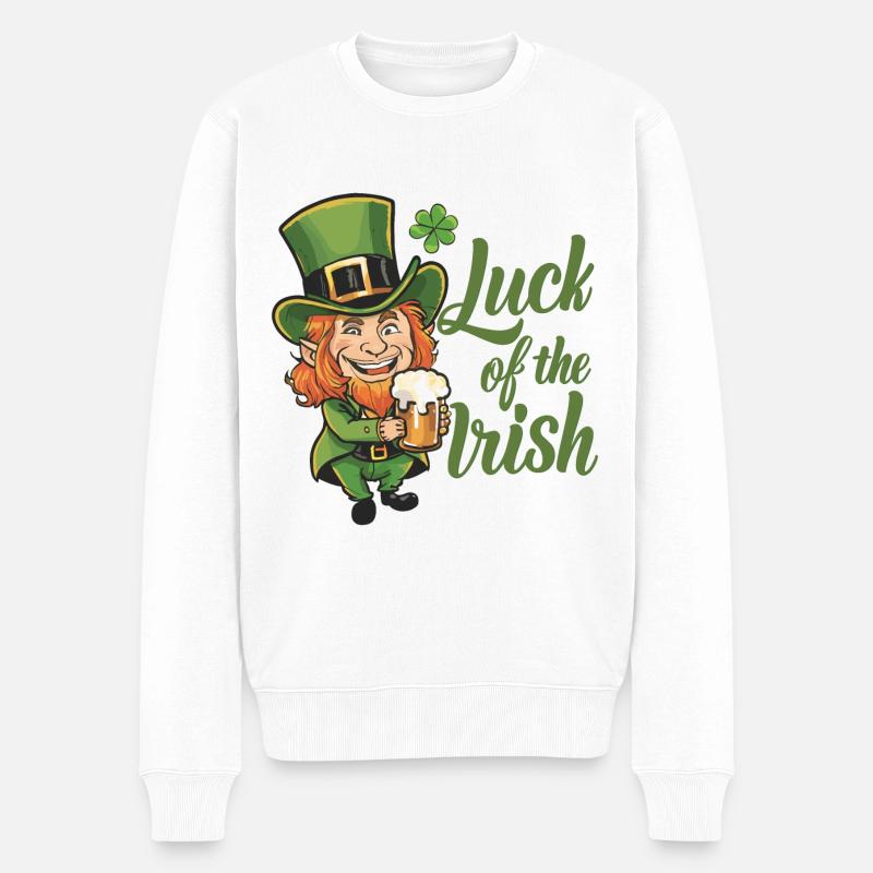Leprechaun Leprechaun Saint-Patrick Irlande - Pull Premium bio Homme - blanc