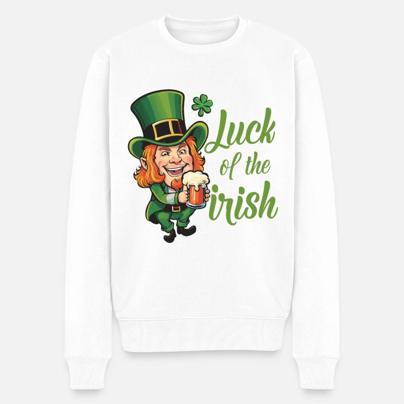 Leprechaun Leprechaun Saint-Patrick Irlande - Pull Premium bio Homme - blanc