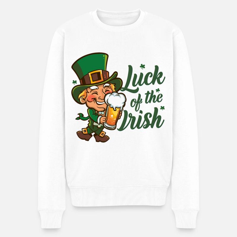 Leprechaun Leprechaun Saint-Patrick Irlande - Pull Premium bio Homme - blanc
