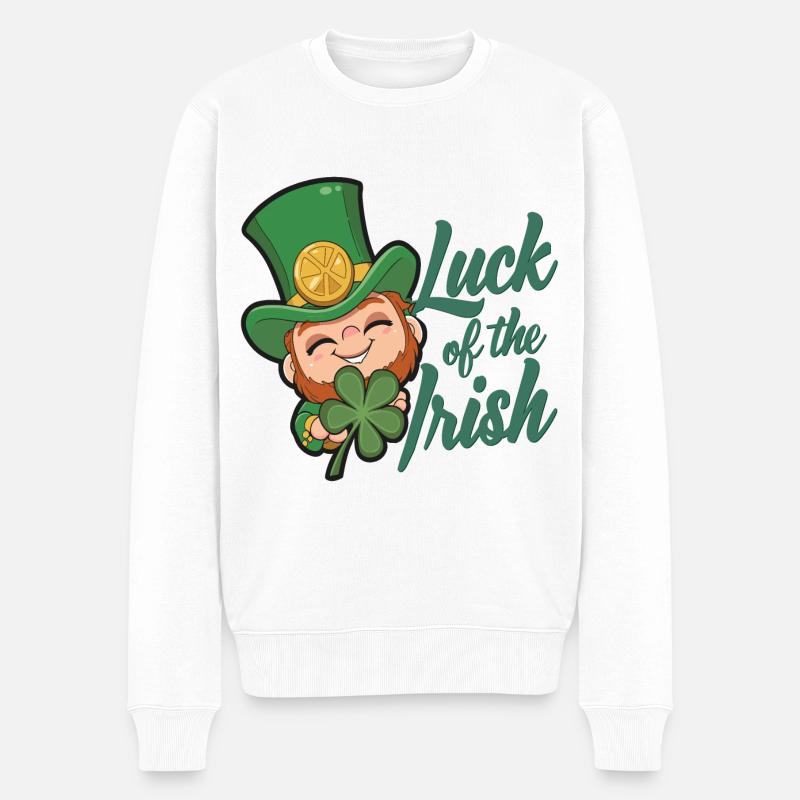 Leprechaun Leprechaun Saint-Patrick Irlande - Pull Premium bio Homme - blanc