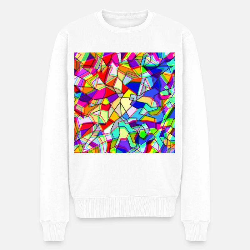 Holographie - Männer Premium Bio Pullover - Weiß