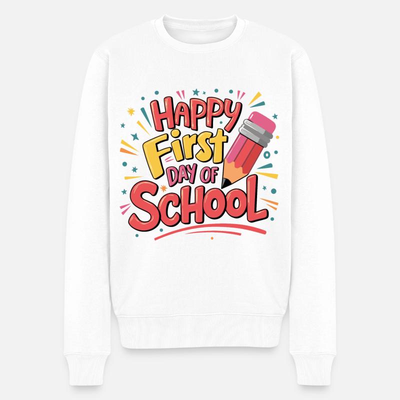 Erster Schultag Kinder Einschulung Erstklässler - Männer Premium Bio Pullover - Weiß
