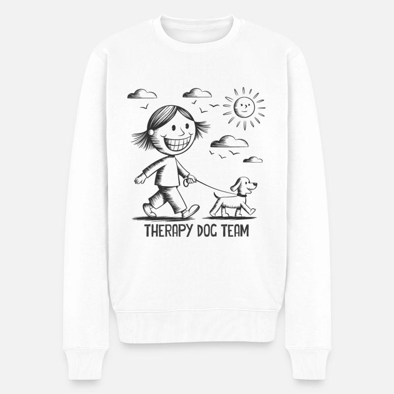Therapy Dog Team Therapiehund - Männer Premium Bio Pullover - Weiß